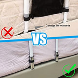 Pletpet Bed Rails for Elderly Adults, Bed Assist Rails for Seniors with 2 Grab Bars & Storage Pocket & Fall Prevention Guard, Fits King, Queen, Full, Twin Bed, Support Up to 300lbs (Standard)