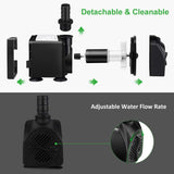 GROWNEER 2 Packs 550GPH Submersible Pump 30W Ultra Quiet Fountain Water Pump, 2000L/H, with 7.2ft High Lift, 3 Nozzles for Aquarium, Fish Tank, Pond, Hydroponics, Statuary