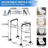 UGarden Upgraded Toilet Safety Rail, Stainless Steel Toilet Rail, 350LBS Toilet Rails for Seniors, Adjustable & Detachable Safety Frame for Toilet, Toilet Frame for Elderly Adults - Fits Most Toilets