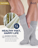 Pembrook Bamboo Diabetic Socks for Men & Women - 6 Pairs Ankle Length Womens Diabetic Socks | Bamboo Socks Womens | Diabetes Socks