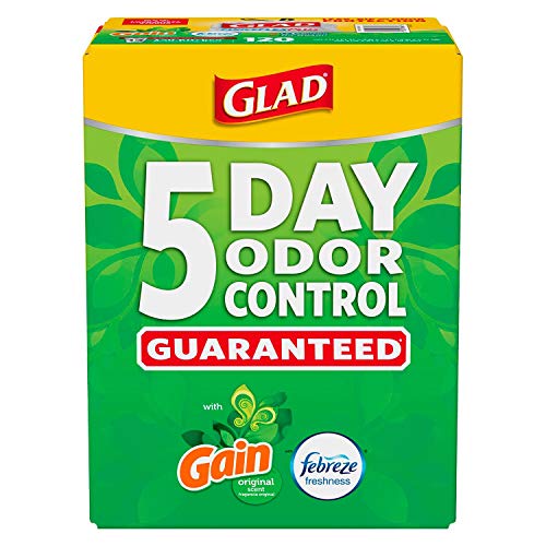 Glad ForceFlex Tall Kitchen 13 Gallon Trash Bag With Odor Shield, Gain Original Scent (120 count)