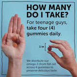 SmartyPants Teen Guy Formula, Daily Multivitamin Gummies: Vitamins C, B12, K, Zinc, & Biotin for Immune Support, Energy, Skin & Hair Support, Assorted Fruit Flavor, 120 Gummies (30 Day Supply)