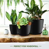 Utopia Home - Plant Pots Indoor with Drainage - 7/6.6/6/5.3/4.8 Inches Home Decor Flower Pots for Indoor Planter - Pack of 10 Plastic Planters for Indoor Plants, Cactus, Succulents Pot - Black