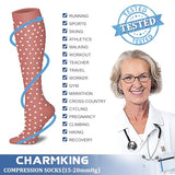 CHARMKING Compression Socks for Women & Men Circulation 8 Pairs 15-20 mmHg is BEST Graduated for Nurses, Support, Athletics, Cycling, Running, Flight Travel, Pregnancy, Boost Performance(Multi 46,S/M)