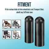 FVRITO 4 Pack Rubber Tips for 5/8" Wheelchair Handle Brake,Durable Wheelchair Wheel Lock Cover Perfect Replacement for Drive Rollator Transport Wheelchair, Lightweight Foldable Wheelchair Accessories
