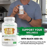 Black Seed Oil Capsules - 120 Count (Organic, Non-GMO Liquid) Premium Cold Pressed Black Cumin Seed Oil - 500mg Each, 1000mg Per Serving w/Omega 3,6, 9