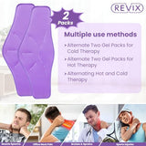 REVIX XL Ice Packs for Neck Pain Relief Gel Cold Packs for Injuries Reusable, Hot Cold Compress for Neck and Shoulders, Sports Injury, Swelling, Bruises, Sprains and Muscles Spasms, Purple 2 Packs