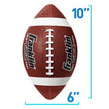 Franklin Sports Junior Footballs - Grip-Rite 100 - Kids Junior Size Rubber Footballs - Youth Footballs - 6 Pack of Footballs with Pump - Brown/White