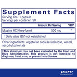 Pure Encapsulations L-Lysine - Essential Amino Acid Supplement for Immune Support & Gum, Lip Health* - with L-Lysine HCl - 90 Capsules