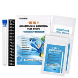 Aquarium Ammonia Test Strips for Freshwater: 150 PCS 10 in 1 Ammonia Test Kit for Aquarium Fish Tank Water Testing Kit for Aquarium Pond - Testing Ammonia Nitrate Nitrite pH,etc