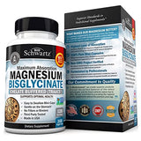 Magnesium Bisglycinate 100% Chelate No-Laxative Effect - Maximum Absorption & Bioavailability, Fully Reacted & Buffered - Healthy Energy Muscle Bone & Joint Support - Non-GMO Project Verified - 360 ct