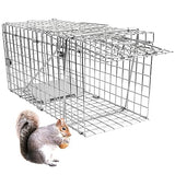 EPESTOEC 17.3" Heavy Duty Squirrel Trap, Folding Live Small Animal Cage Trap, Humane Cat Traps for Stray Cats, Rabbits, Raccoons, Skunks, Possums and More Rodents, Catch and Release.