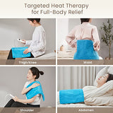 Electric Heating Pad for Cramps, Back, Abdomen, Shoulder, Neck Pain Relief - Soft Heat Pad for Moist and Dry Heat Therapy - LCD Controller with 10 Fast-Heating Settings, Auto Shut Off, XL 12 X 24