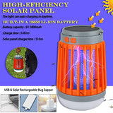 2pack Solar Bug Zapper Light Bulb,3 in 1 Mosquitoes Killer USB Rechargeable Camping Light Flashlight,IPX6 Waterproof Portable Light Bulb Zapper for Doorway,Corridor,Balcony,Patio (Orange)
