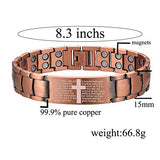 MagEnergy Men Copper Magnetic Bracelet Cross Bracelet