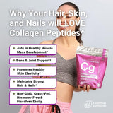 Essential Elements Hydrolyzed Collagen Peptides Powder - Supplement for Joint, Skin, Hair, & Nail Support Types I III Non-GMO, Hormone-Free, Grass-Fed 41 Servings