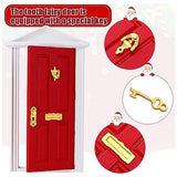 Christmas Elf Girl Fairy Doors, Miniature Elf Door Enchanted Fairy Doors, Elf On the Shelf Door Lantern Light Strip Christmas Tree Wreath Wooden Ladder Carpet Miniature Garden Furniture (22 Pcs)