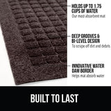 Gorilla Grip Ultra Absorbent Moisture Guard Doormat, Absorbs Up to 1.7 Cups of Water, Stain and Fade Resistant, Spiked Rubber Backing, All Weather Mats Capture Dirt, Indoor Outdoor, 29x17, Coffee