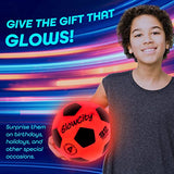 GlowCity Glow in The Dark Soccer Ball- Light Up, Indoor or Outdoor Soccer Balls with 2 LED Lights and Pre-Installed Batteries - Gift Ideas for Teen Boys and Girls (Youth (Size 4) - Red)