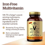Solgar Iron-Free Formula VM-75, 90 Tablets - Multivitamin with Chelated Minerals - Vitamin A, B6, B12, C, D, E - Biotin, Magnesium, Calcium, Zinc - Vegan, Gluten & Dairy Free, Kosher - 90 Servings