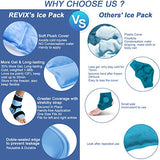 REVIX Ankle Ice Pack Wrap for Foot Pain Relief and Feet Injuries, Reusable Gel Ice Cold Packs for Achilles Tendonitis, Plantar Fasciitis, Sprained Ankles and Heels