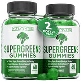 Supergreens Gummies 2-Pack Daily Green Superfoods Supplement w/Spinach, Broccoli, Moringa, Beet Root, Celery, Green Tea, & Acai for Immunity Support, Natural Raspberry Flavor, 120 Supergreen Gummies