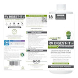 Unique RV Digest-It+, Extra-Strength Black Tank Treatment for RVs - Stronger Liquid RV Toilet Treatment, Eliminates Odor, Liquefies Waste, Prevents Sensor Misreading, CA Compliant (32 oz.)