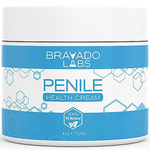 Bravado Labs Premium Penile Health Cream - 100% Natural Moisturizer to Increase Sensitivity for Men - Anti-Chafing Relief, Redness, Dryness and Irritation Moisturizing Lotion Creme (4oz)