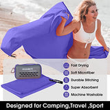 4Monster Camping Towels Super Absorbent, Fast Drying Microfiber Travel Towel, Quick Dry Ultra Soft Compact Gym Towel for Swimming Beach Hiking Yoga Travel Sports Backpack (71.00" x 35.00", Purple)