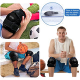 REVIX Ice Packs for Knee Injuries Reusable, Gel Ice Wraps with Cold Compression for Injury and Post-Surgery, Plush Cover and Hands-Free Application, A Set of Two, Black