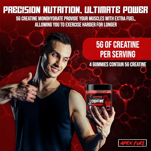 Apex Fuel | Creatine Gummies for Men | Creatine Monohydrate Gummies | creatine Gummy | Fast-Absorbing Creatine | 5G per Serving