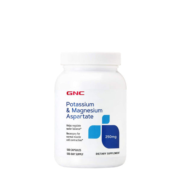 GNC Potassium & Magnesium Aspartate 250mg, 120 Capsules, Helps Regulat