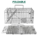 EPESTOEC 17.3" Heavy Duty Squirrel Trap, Folding Live Small Animal Cage Trap, Humane Cat Traps for Stray Cats, Rabbits, Raccoons, Skunks, Possums and More Rodents, Catch and Release.