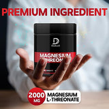 2000mg Magnesium L-Threonate Capsules - 90 Capsules - 144mg Elemental Magnesium per Serving