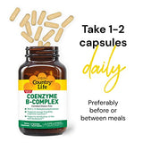 Country Life, Coenzyme B-Complex Vitamin, Support Energy and Metabolism, Daily Supplement, 120 ct