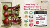Beet Juice Powder Organic - Cold Pressed - 20:1 Concentrate - Concentrated Beet Root Powder - Nitric Oxide - Circulation Support - 57 Servings of Beet Root Supplement - 7oz