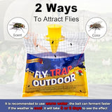 Fly Traps Outdoor Fly Trap Hanging with 30g Fly Bait, Natural Pre-Baited Fly Bags Outdoor Disposable Stable Horse Ranch Fly Trap Bag Fly Catchers Killer Outdoor 2 Pack