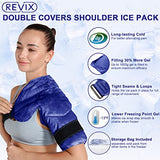 REVIX Shoulder Ice Pack Rotator Cuff Cold Therapy, Ice Packs for Injuries Reusable Gel for Shoulders Pain Relief, Bursitis and Swelling, Cold Compress Shoulder Ice Wrap Navy