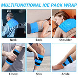 RelaxCoo XXL Knee Ice Pack Wrap Around Entire Knee After Surgery, Reusable Gel Ice Pack for Knee Injuries, Large Ice Pack for Pain Relief, Swelling, Knee Surgery, Sports Injuries, 1 Pack Blue