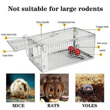 2-Pack Humane Rat Traps, Live Mouse Rat Cage Traps Catch and Release for Indoor Outdoor, Small Animals Traps, Easy to use,(10.6"x 5.5"x 4.5")