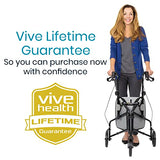 Vive Mobility 3 Wheel Walker - Three Wheeled Rollator for Seniors - Lightweight, Foldable, Narrow, Heavy Duty - for Elderly Men Women - Folding 3-Wheel Tri Scooter with Basket Bag (FSA HSA Approved)