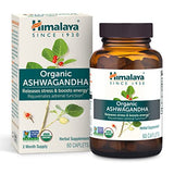 Himalaya Organic Ashwagandha, 60 Day Supply, Herbal Supplement for Stress Relief, Energy Support, Occasional Sleeplessness, USDA Certified Organic, Non-GMO, Vegan, Gluten Free, 670 mg, 60 Caplets