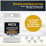 MEDca Hearing Aid Standard Receiver Tulip Domes Compatible with GN Resound Sure Fit - 20-Pcs Universal Invisible Tip Replacement Ear Domes for BTE PSAP Hearing Amplifiers and Open Fit Models, Clear