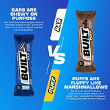 Built Puffs Bars, 12 Count Protein Bar - High Protein Energy Bars, Collagen, Gluten Free, Chocolate Covered, Low Carb, Low Calorie, Low Sugar, Delicious Protein, Healthy Snack (Peanut Butter)