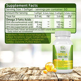 POTENT VEGAN OMEGA 3 Supplement: Better Than Fish Oil! Plant Based Water Extracted Algae Oil- DHA EPA DPA Fatty Acids- Non GMO- Improve Immune System, Joint, Heart, Skin & Brain Health- 2 Month Supply