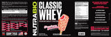 NutraBio Classic Whey Protein Powder Supplement - 25g of Protein Per Scoop - Full-Spectrum Amino Acid Profile with No Fillers, Artificial Colors, or Preservatives - Strawberry Shortcake, 2 Pounds