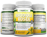 NutriONN Rhodiola Rosea - 500mg - 180 Vegan Capsules - 3% Rosavin 1% Salidroside Extract - Non-GMO - with Black Pepper for Enhanced Absorption - 6 Month Supply - Supplement for Energy & Stamina