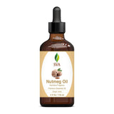 SVA Nutmeg Essential Oil 4oz (118 ml) Premium Essential Oil with Dropper for Skincare, Body Massage, Diffuser, Aromatherapy & Hair Care