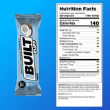 Built Bar 12 Pack High Protein Energy Bars | Gluten Free | Chocolate Covered | Low Carb | Low Calorie | Low Sugar | Delicious Protien | Healthy Snack (Coconut Puff)